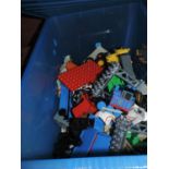 Plastic Storage Crate and Contents - Lego