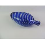 Coloured Glass Antique Pontilled Blue Bottle