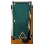Small Folding Pool Table with Cues and Balls
