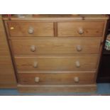 Solid Pine Two over Three Chest of Drawers