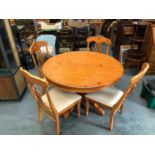 Modern Lightwood Oval Kitchen Table and 4x Matching Chairs