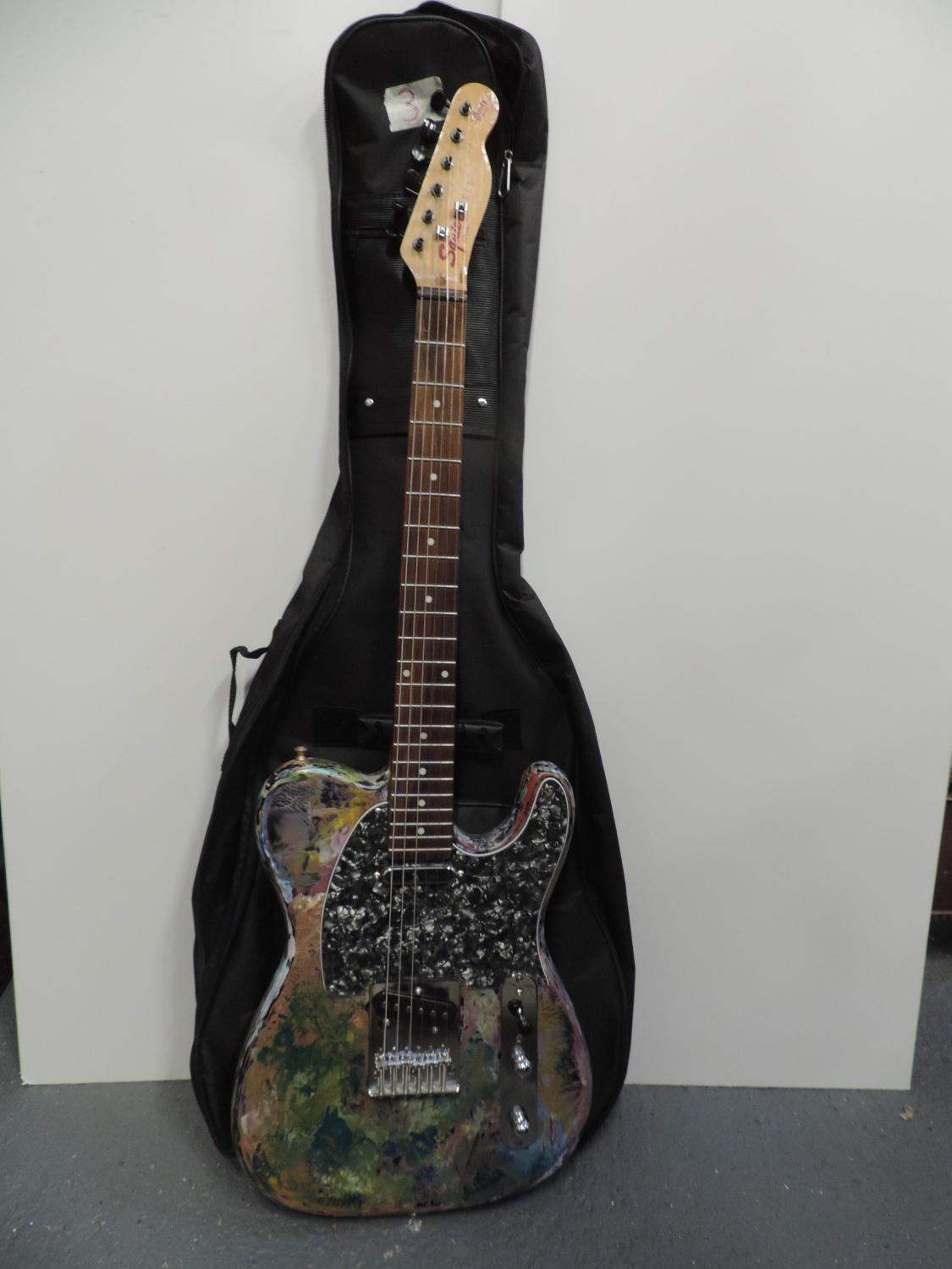 Squier Telecaster Style Customised Guitar with Bag, Strap and Lead