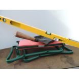 Garden Kneeler, Shovel and Spirit Level