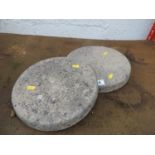 2x Circular Concrete Decorative Stepping Stones