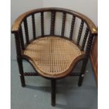 Cane Seated Bobbin Turned Corner Chair