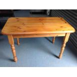 Pine Kitchen Table on Turned Legs