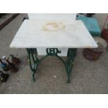 Treadle Sewing Machine Base with Marble Top