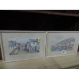 2x Signed Framed Watercolours - Mousehole