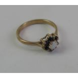9ct Gold and Opal Garnet Ring - Size O