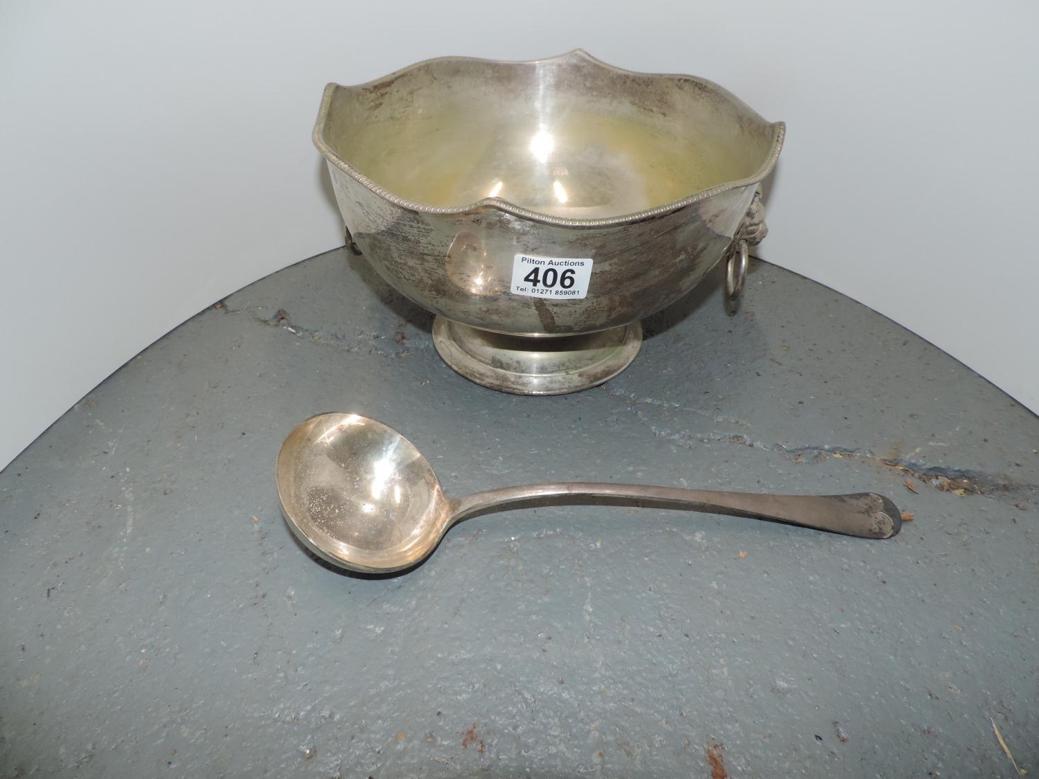 Silver Plated Punch Bowl and Ladle
