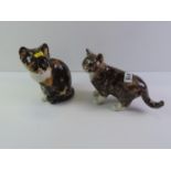 2x Ceramic Cat Ornaments