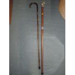 2x Walking Sticks - One Silver Mounted