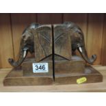 Pair of Treen Elephant Book Ends