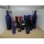 Quantity of Blue Glass Bottles etc