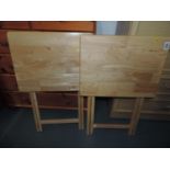 2x Folding Lightwood Sofa Tables