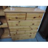 Pine Two over Four Chest of Drawers