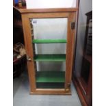 Small Table Top Display Cabinet with Adjustable Baize Lined Shelves