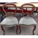 Pair of Victorian Mahogany Balloon Back Dining Chairs