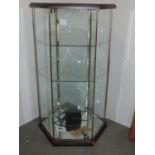 Hexagonal Table Top Shop Display Cabinet with Illumination