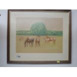 Framed Watercolour - Horses