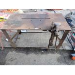 Metal Work Bench with Agricultural Vice attached