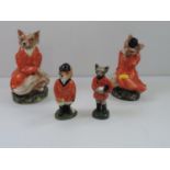 Staffordshire Porcelain Fox Ornaments