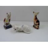 3x Ceramic Cat Ornaments