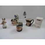 Various China to Royal Doulton Character Jugs