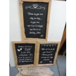 Handmade Black Boards and Wooden Wedding Signs