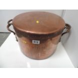 Heavy Lidded Copper Pot - Marked WLW