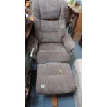 Reclining Swivel Chair with matching Foot Stool