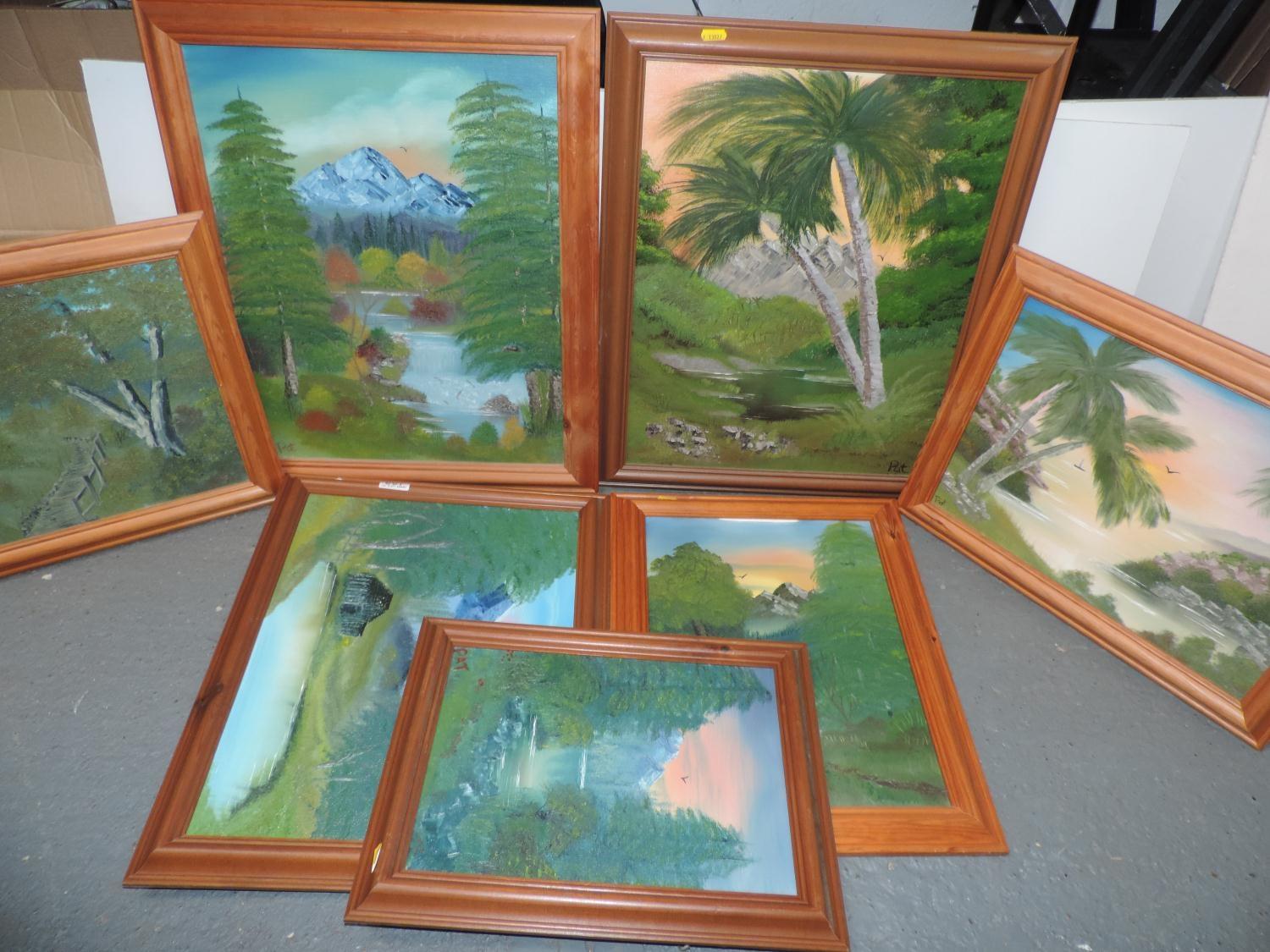 Quantity of Framed Oil on Canvas