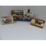 5x Old Models - 1929 Garrett Steamer (Mint in Tatty Box) Y27, G Type Steamer Y27, 1922 Foden Steamer