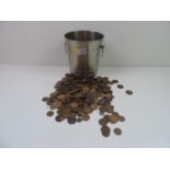 Ice Bucket and Contents - Pre Decimal Coins