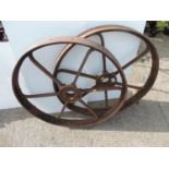 Pair of Cast Iron Implement Wheels