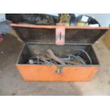 Metal Fordson Tractor Tool Box and Contents