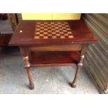 Occasional Table with Chess Top and Shelf under