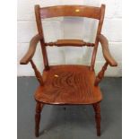 Elm Carver Chair with Shaped Seat