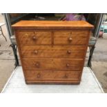 Victorian Mahogany Two over Three Chest of Drawers with Original Turned Handles