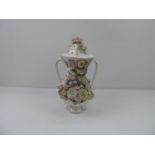 Porcelain Floral Lidded Vase