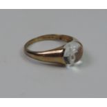 Gold and Clear Stone Ring - Size V