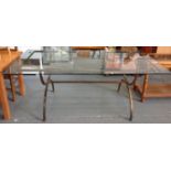 Modern Metal Framed Glass Topped Coffee Table