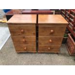 Pair of Three Drawer Bedsides