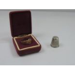 9ct Gold Buckle Ring and Thimble