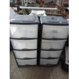 2x Banks of Plastic Storage Drawers