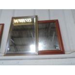 Pine Framed Mirror and Gilt Framed Bevel Edged Mirror