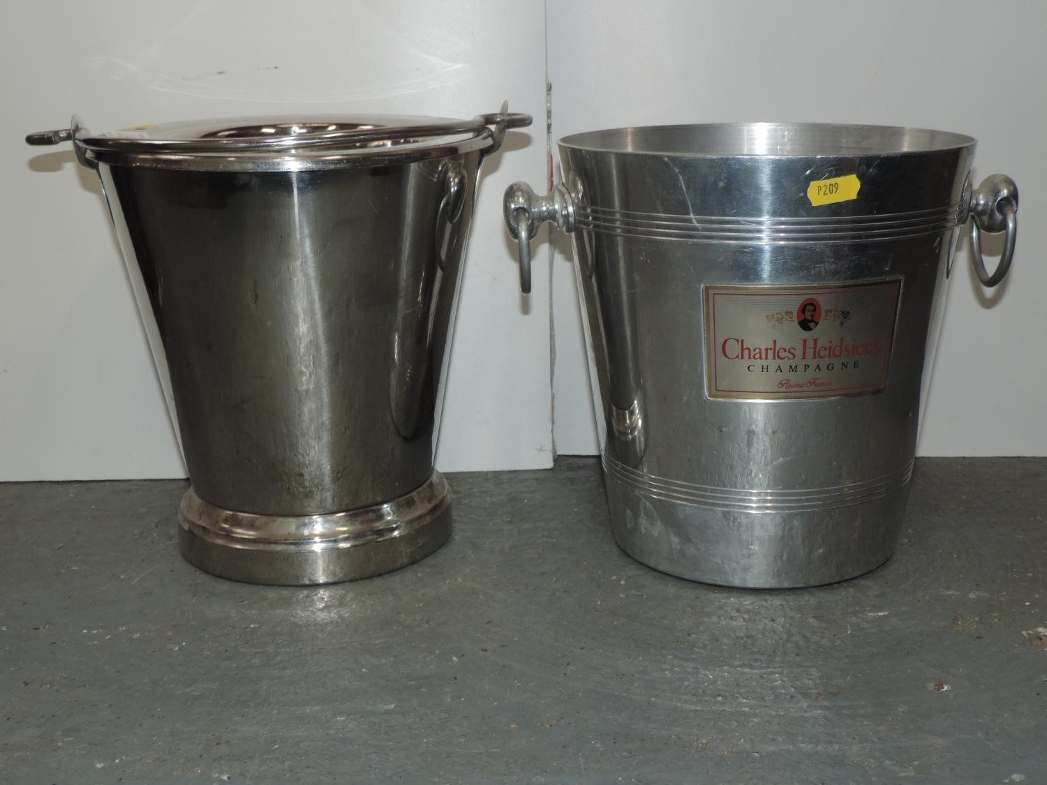 2x Champagne Buckets - One Heidsieck