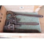 Wooden Box and Contents - Wrenches