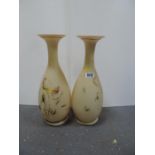 pair of Painted Glass Vases