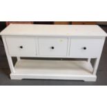 Modern White Three Drawer Console Table